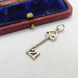 Sterling Silver 21st Birthday Key Charm Pendant Vintage c1970