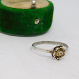 Sterling Silver Rose Design Ring Vintage c1970 Size R