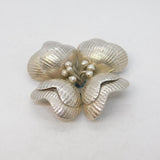 Sterling Silver Large Floral Charm Pendant Vintage c1970s