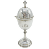 Sterling Silver 'IHS' Communion Cup & Cover Antique 1915 Birmingham