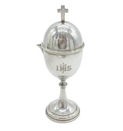 Sterling Silver 'IHS' Communion Cup & Cover Antique 1915 Birmingham