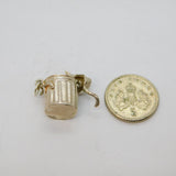 Sterling Silver Cat In Dustbin Charm Pendant Vintage c1970s