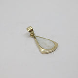Sterling Silver Mother Of Pearl Drop Charm Pendant Vintage c1970