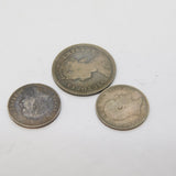 19th Century Collection of Indian Sterling Silver Coinage Antique c1900s