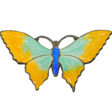 Sterling Silver & Colourful Enamel Butterfly Brooch Pin Antique c1940 Art Deco