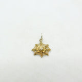 Sterling Silver Gilt Spider's Web Charm Vintage c1970