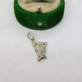 Sterling Silver Musical Harp Charm Pendant Vintage c1970