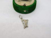 Sterling Silver Musical Harp Charm Pendant Vintage c1970