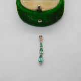 Sterling Silver Topaz Drop Charm Pendant Vintage c1970