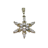 Sterling Silver CZ Set Snowflake Charm Pendant Vintage c2000