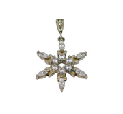 Sterling Silver CZ Set Snowflake Charm Pendant Vintage c2000