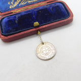 Sterling Silver Authentic Threepence Charm Pendant 1940