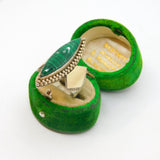 Sterling Silver With Gilt Malachite Statement Band Ring Vintage c1970 Size P
