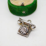 Sterling Silver Traditional Telephone Charm Pendant Vintage c1970