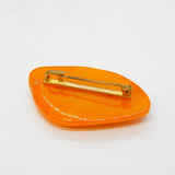 Gold Plated & Butterscotch Amber Set Brooch Pin Antique c1930s
