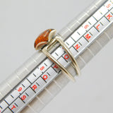 Sterling Silver Baltic Amber Studio Style Dress Ring Vintage c1970 Size O