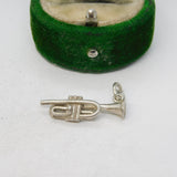 Sterling Silver Trumpet Charm Pendant Vintage c1970