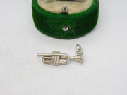 Sterling Silver Trumpet Charm Pendant Vintage c1970