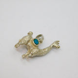 Sterling Silver Turquoise Set Llama Travel Souvenir Pendant Modern c1990s