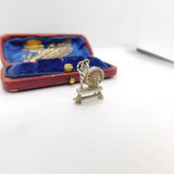 Sterling Silver Spinning Wheel Charm Pendant Vintage c1970