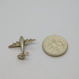 Sterling Silver Aeroplane Charm Pendant Vintage c1970
