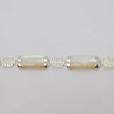 Sterling Silver Mother Of Pearl Panel Form Bracelet Contemporary c2000