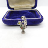 Sterling Silver Barcelos Cockerel Charm Pendant Vintage c1970
