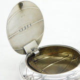 George V Sterling Silver Novelty Football Form Snuff Box Antique 1920 Birmingham