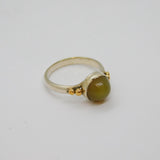 Sterling Silver Domed Cabochon Carnelian Agate Ring Vintage c1970 Size M 1/2