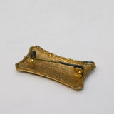 19th Century Gilt Metal & Guilloche Enamel Floral Dress Brooch Antique c1890