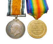 WW1 British Army War Medal & Victory Medal Group PTE H Birch, Somerset LI