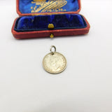 Sterling Silver George VI Threepence Coin Charm Pendant Vintage 1941