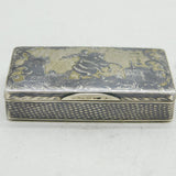 19th Century Russian Silver Niello Enamel Peter the Great Snuff Box Antique 1850