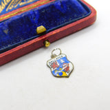 Sterling Silver and Enamel Ballater Travel Shield Charm Pendant Vintage c1970