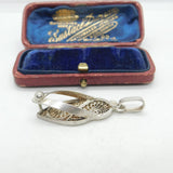 Sterling Silver Novelty Filigree Form Flip-Flop Charm Pendant Vintage c1960