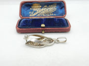 Sterling Silver Novelty Filigree Form Flip-Flop Charm Pendant Vintage c1960