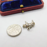 Sterling Silver Bull Figurine Charm Pendant Vintage c1970