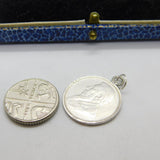Sterling Silver Sixpence Coin Republic of South Africa Charm 1897