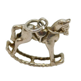 Sterling Silver Rocking Horse Charm Pendant Vintage c1970