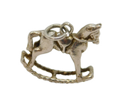 Sterling Silver Rocking Horse Charm Pendant Vintage c1970