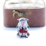 Sterling Silver and Enamel Coloured Toby Jug Charm Pendant Vintage c1970