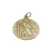 Sterling Silver St Christopher Travel Charm Pendant Vintage c1970