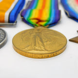 WW1 British Medal Group BMBR F Janaway, RFA War, Victory & 1914/1915 Star Medal