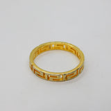 Sterling Silver Gilt Greek Key Design Dress Band Ring Vintage c2000 Size N
