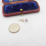 Sterling Silver Iridescent Glass Charm Pendant Vintage c1970