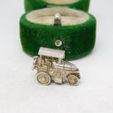 Sterling Silver Farm Tractor Charm Pendant Vintage c1970