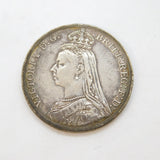 Queen Victoria .925 Silver Jubilee Head Crown Coin Antique 1889 Fine-VF