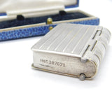Silver Plated Book Form Propelling Vesta Case Antique c1920 Art Deco