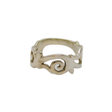 Sterling Silver Swirl Pattern Graduating Band Ring Vintage c1970 Size I 1/2