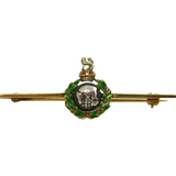 WWII Period 9ct Gold & Enamel Royal Marines Sweetheart Brooch Antique